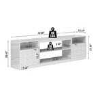 Meuble TV Blanc Laqué, 178 cm