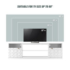 Meuble TV Blanc Laqué, 178 cm