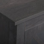Table de chevet industrielle marron / blanche / naturelle / grise avec porte en verre, lot de 2