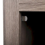 Table de chevet industrielle marron / blanche / naturelle / grise avec porte en verre, lot de 2