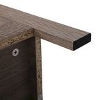 Table de chevet industrielle marron / blanche / naturelle / grise avec porte en verre, lot de 2