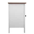 Table de chevet industrielle marron / blanche / naturelle / grise avec porte en verre, lot de 2