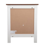 Table de chevet industrielle marron / blanche / naturelle / grise avec porte en verre, lot de 2