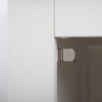 Table de chevet industrielle marron / blanche / naturelle / grise avec porte en verre, lot de 2