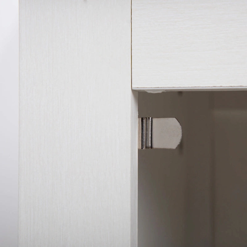 Table de chevet industrielle marron / blanche / naturelle / grise avec porte en verre, lot de 2