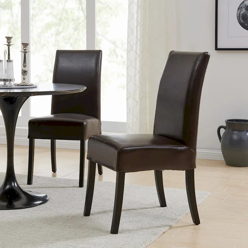 Chaise de salle à manger Valencia en cuir (lot de 2)