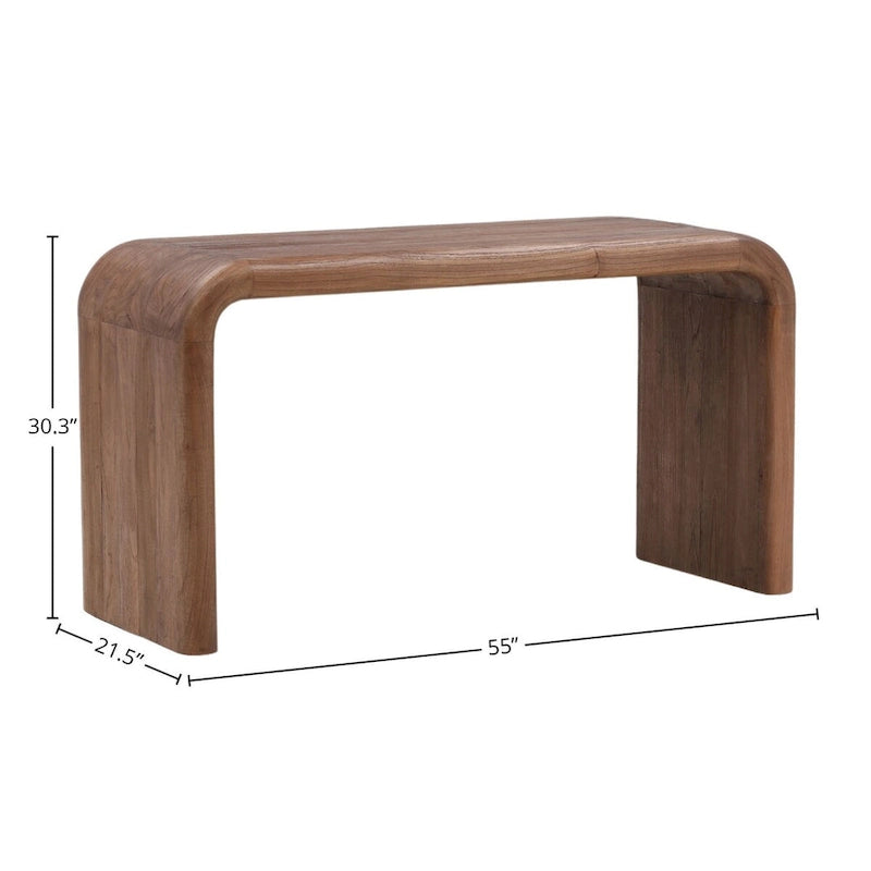 Bureau brun moyen, simple, 55W