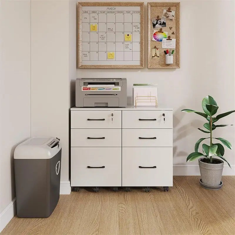 Classeur en bois verrouillable à 3 tiroirs avec rangement, armoire de rangement amovible - 15,5P x 15,5L x 24H