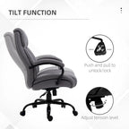 Chaise de bureau exécutive à dossier haut gris clair, pivotante, 1 personne, capacité de 220 kg