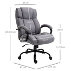 Chaise de bureau exécutive à dossier haut gris clair, pivotante, 1 personne, capacité de 220 kg