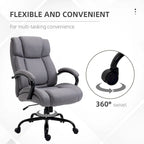 Chaise de bureau exécutive à dossier haut gris clair, pivotante, 1 personne, capacité de 220 kg