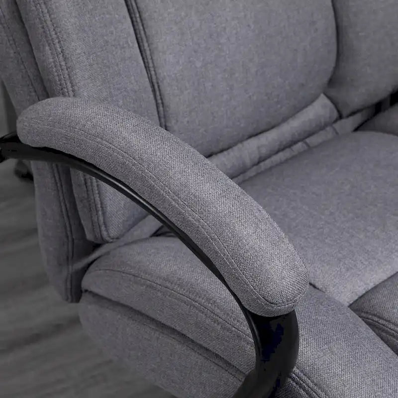 Chaise de bureau exécutive à dossier haut gris clair, pivotante, 1 personne, capacité de 220 kg