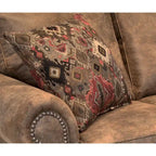 Canapé-lit et deux fauteuils Rancho en tissu aspect daim marron rustique, fabriqués aux États-Unis