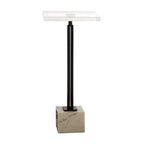 Guéridon d'appoint noir, plateau en verre, pièce unique