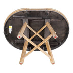 Table de salle à manger ronde extensible style ferme