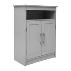 Meuble de rangement de salle de bain sur pied blanc/gris avec étagères – 1 personne
