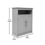 Meuble de rangement de salle de bain sur pied blanc/gris avec étagères – 1 personne