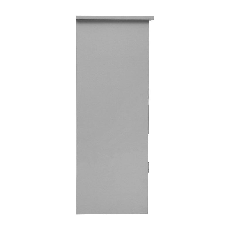 Meuble de rangement de salle de bain sur pied blanc/gris avec étagères – 1 personne