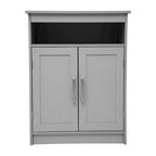 Meuble de rangement de salle de bain sur pied blanc/gris avec étagères – 1 personne