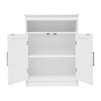 Meuble de rangement de salle de bain sur pied blanc/gris avec étagères – 1 personne
