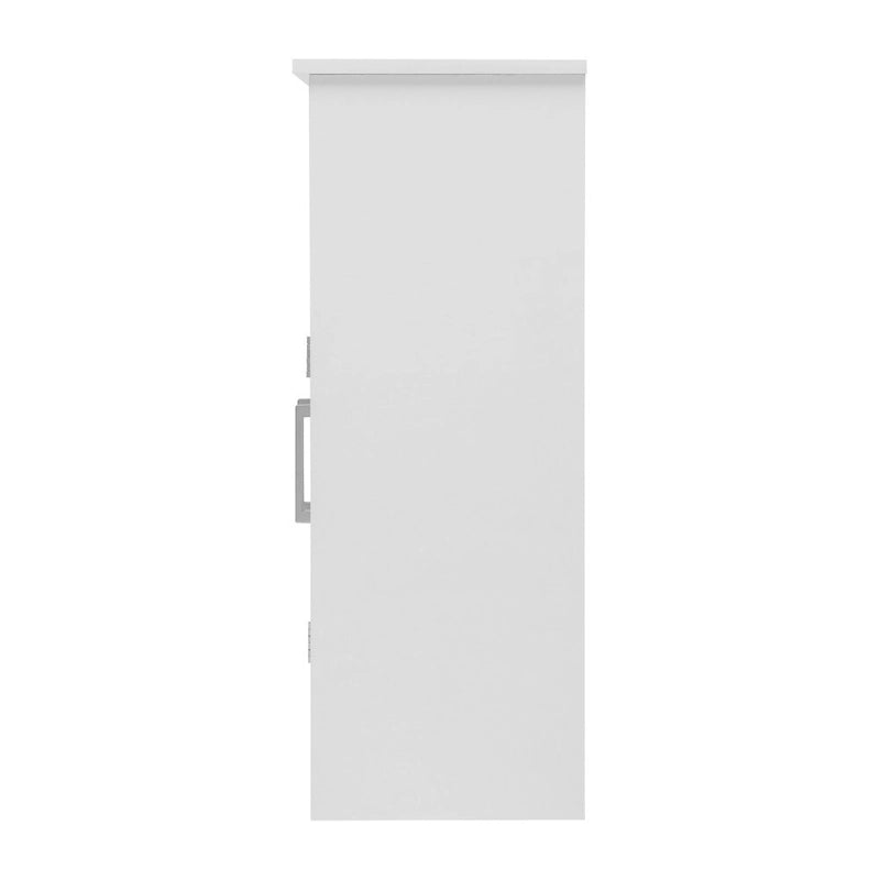 Meuble de rangement de salle de bain sur pied blanc/gris avec étagères – 1 personne
