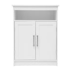 Meuble de rangement de salle de bain sur pied blanc/gris avec étagères – 1 personne
