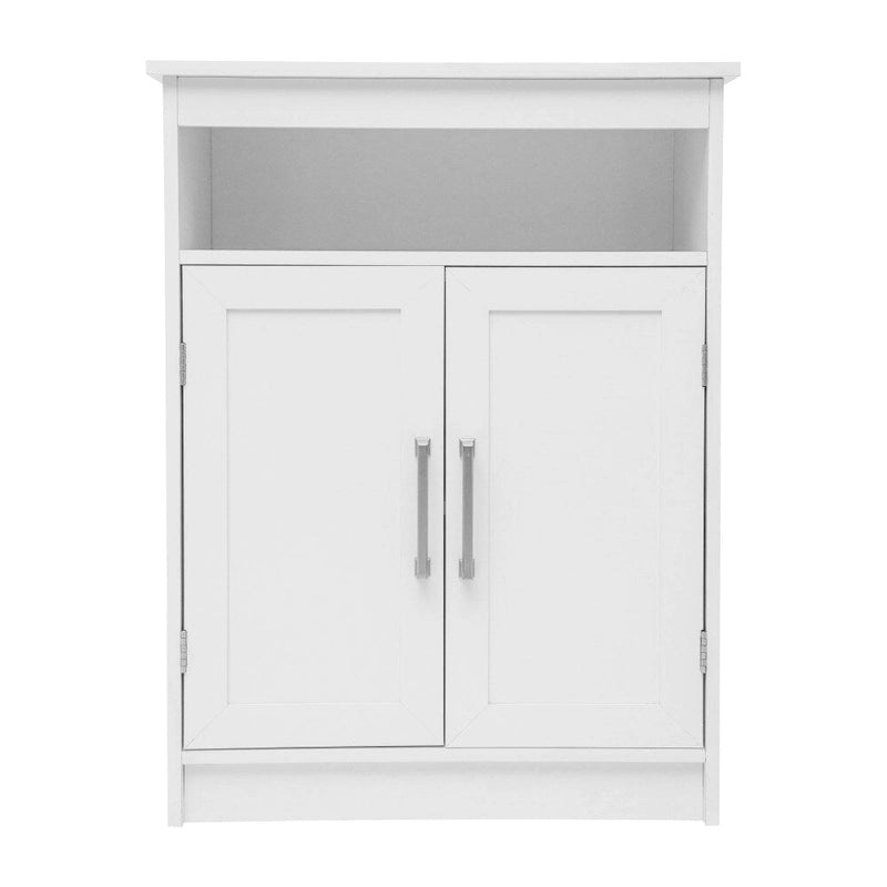 Meuble de rangement de salle de bain sur pied blanc/gris avec étagères – 1 personne