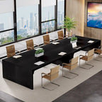 Table de conférence rectangulaire marron, modulable, pour 2 à 6 personnes