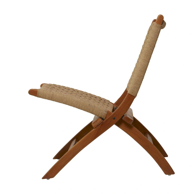Fauteuil d'appoint tissé fait main en bois pour salon - Marron ou noir - Roche River Decor