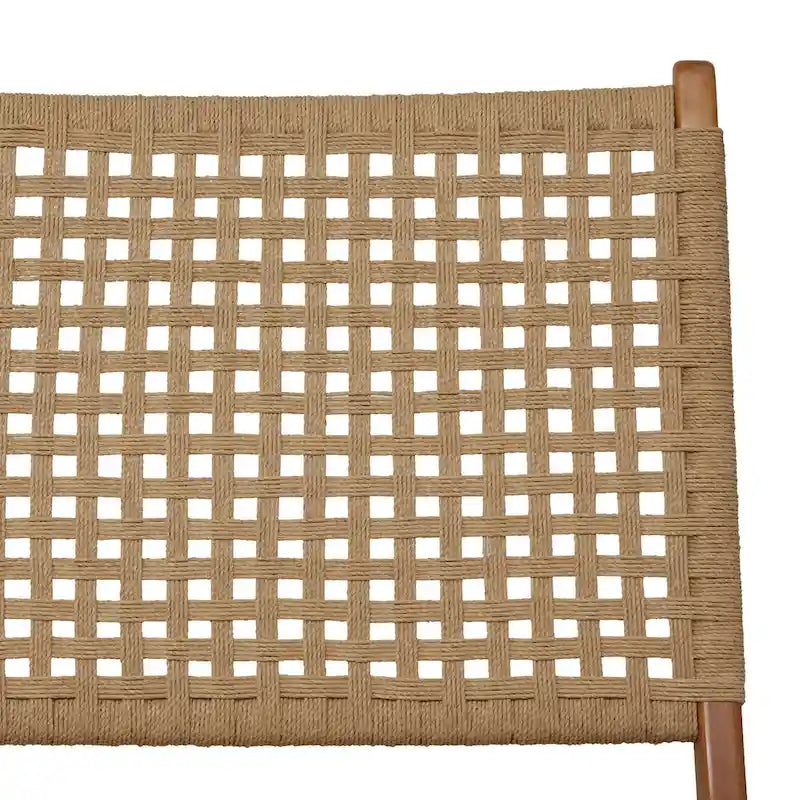 Fauteuil d'appoint tissé fait main en bois pour salon - Marron ou noir - Roche River Decor