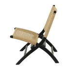 Fauteuil d'appoint tissé fait main en bois pour salon - Marron ou noir - Roche River Decor