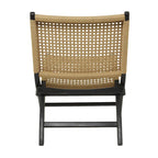 Fauteuil d'appoint tissé fait main en bois pour salon - Marron ou noir - Roche River Decor