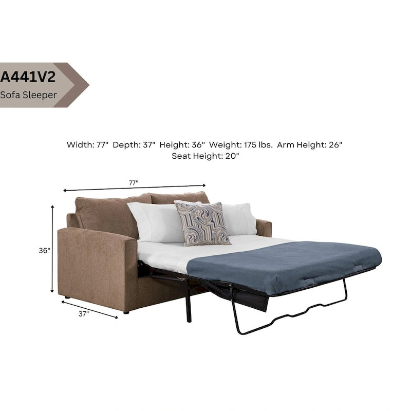 Canapé-lit American Furniture Classics Delilah, modèle 8-040M-A441V2, avec 2 coussins décoratifs