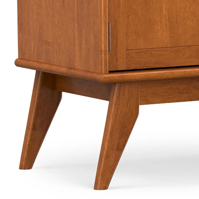 Meuble TV moderne Mid-Century en teck brun, 72" de large, convient aux téléviseurs jusqu'à 80"