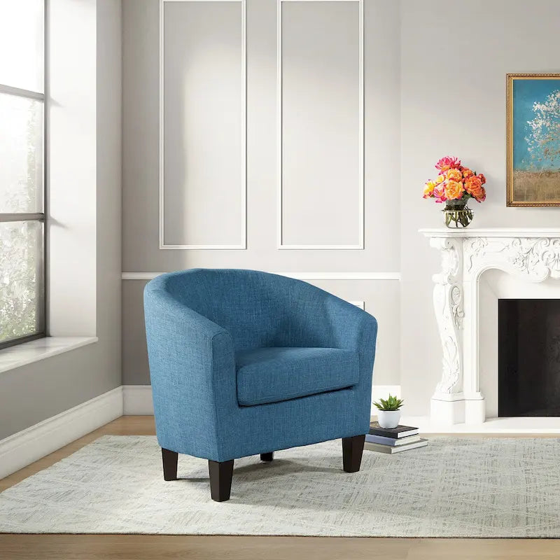Fauteuil tubulaire du milieu du siècle, Lin/Jean, Pieds espresso foncé, Monoplace