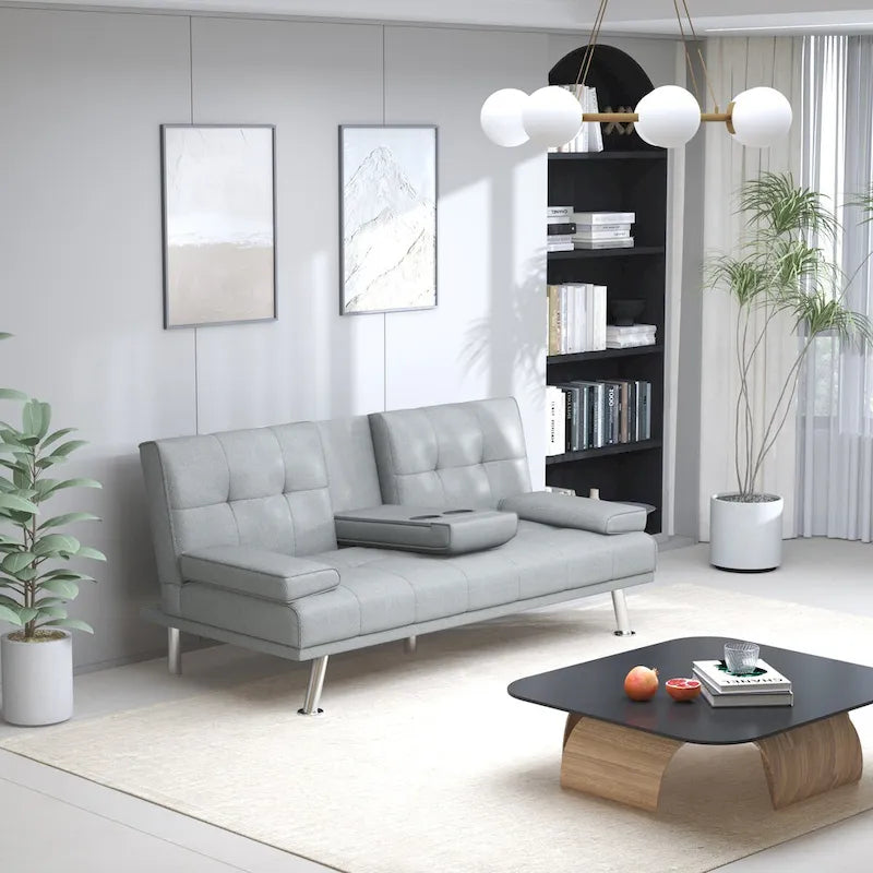 Canapé-lit fonctionnel, Canapé pliable, Lit pliant, Cuir